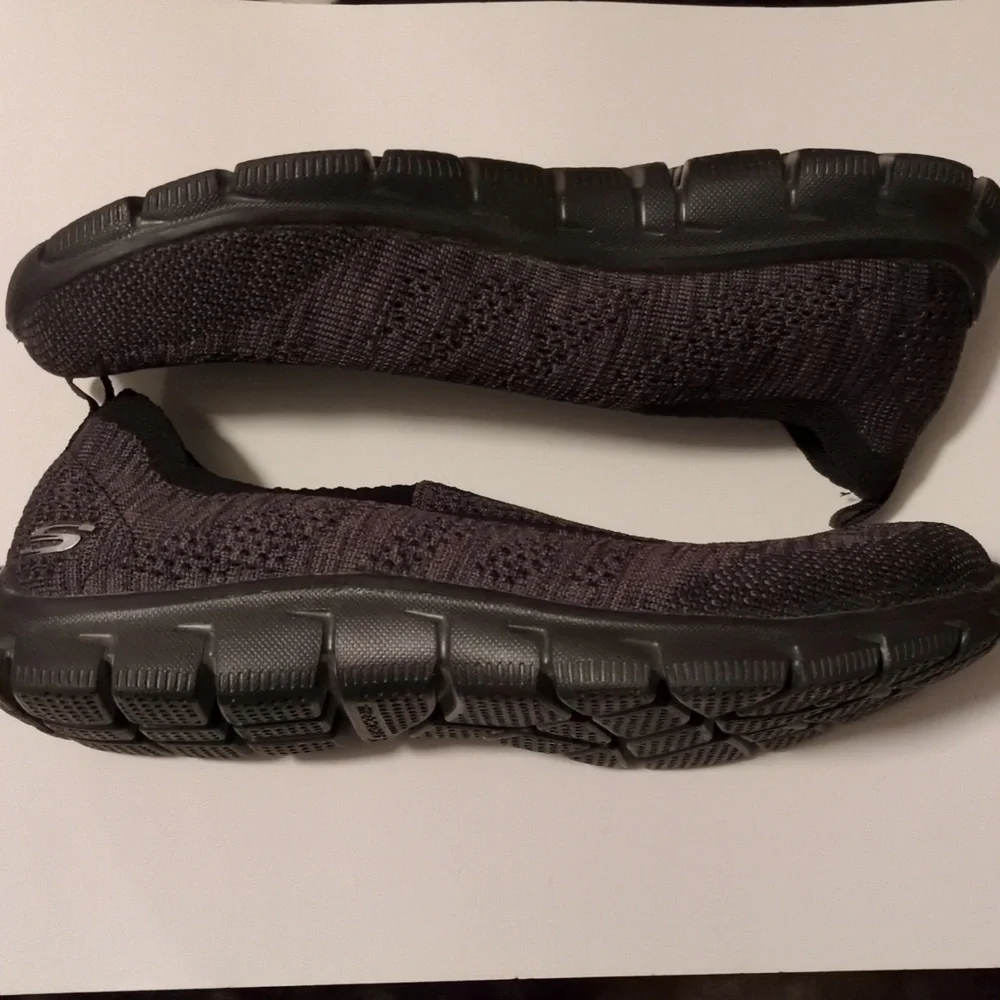 Skechers Slip-On Knit Sneakers in Dark Gray